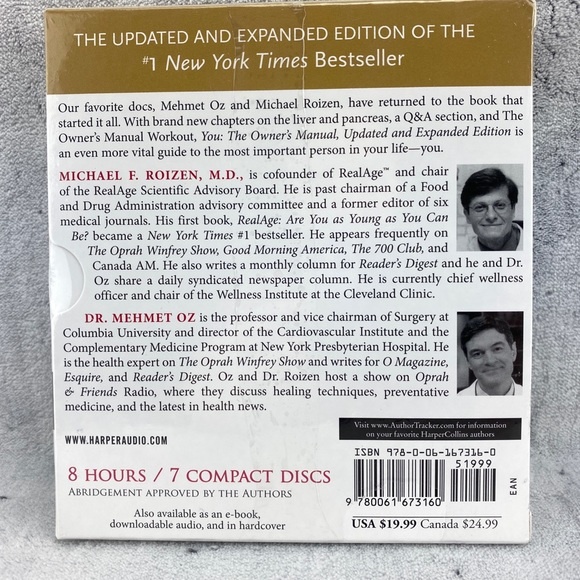 You The Owners Manual Audio Book CD Set by Dr. Oz 2008 Edition. New Sealed - Picture 2 of 7
